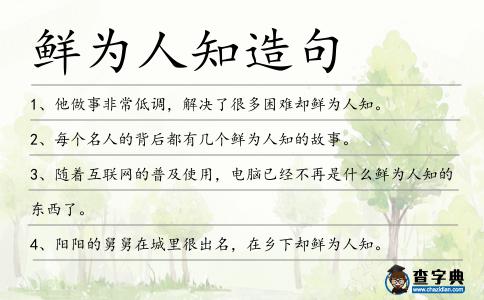 鮮為人知造句