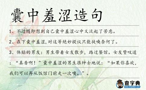 囊中羞澀造句