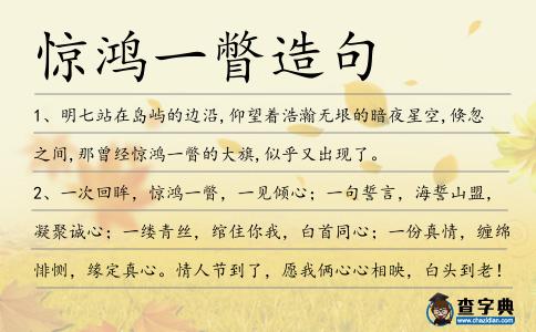 驚鴻一瞥造句