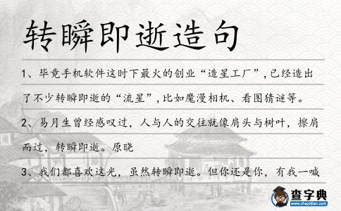 轉瞬即逝造句