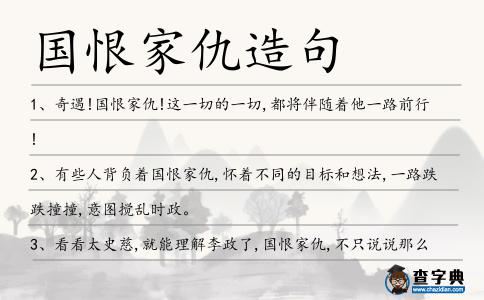 國恨家仇造句