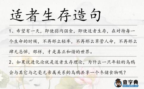 適者生存造句