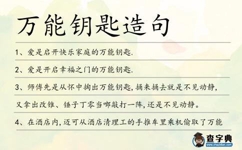 萬能鑰匙造句