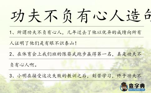 功夫不負有心人造句