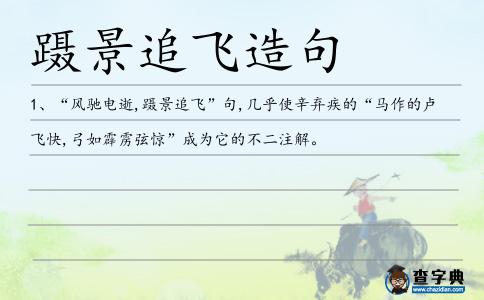 躡景追飛造句