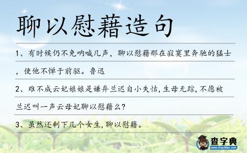 聊以慰藉造句