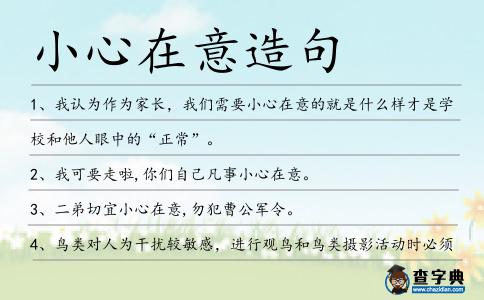小心在意造句