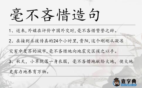 毫不吝惜造句