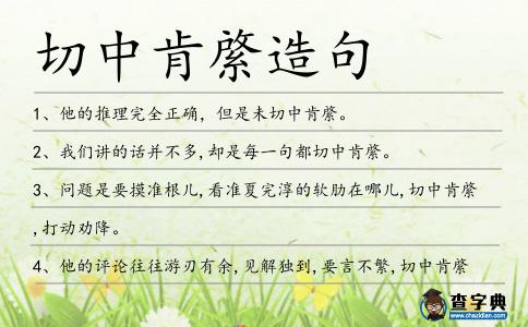 切中肯綮造句