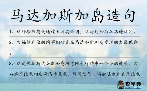 馬達(dá)加斯加島造句