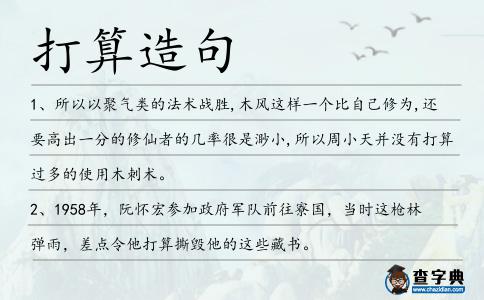 打算造句
