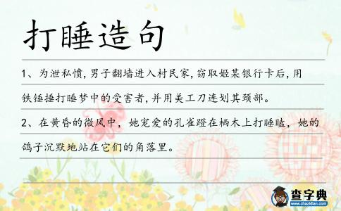 打睡造句