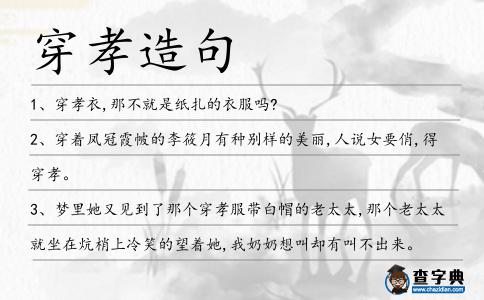 穿孝造句