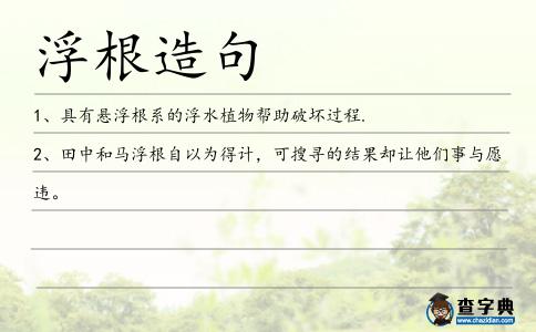 浮根造句