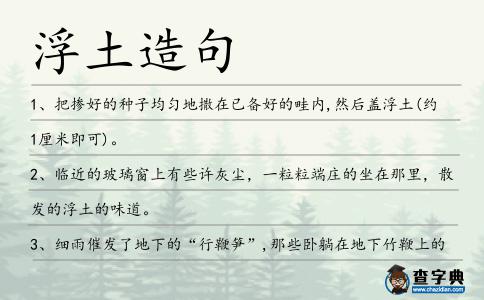 浮土造句