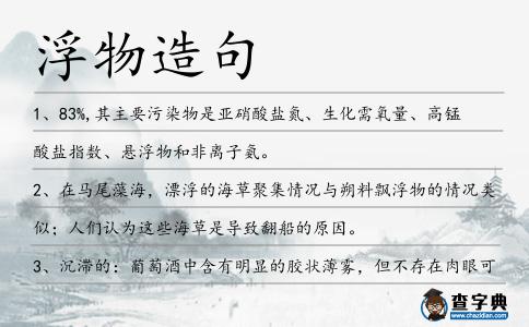 浮物造句