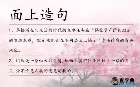 面上造句