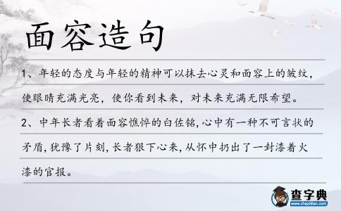 面容造句