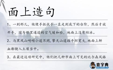 面上造句