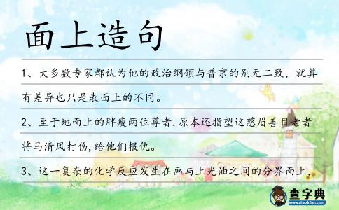面上造句
