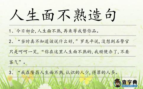 人生面不熟造句