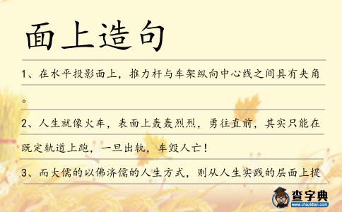 面上造句