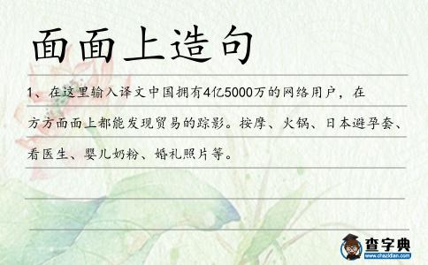 面面上造句