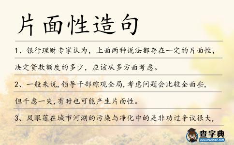 片面性造句