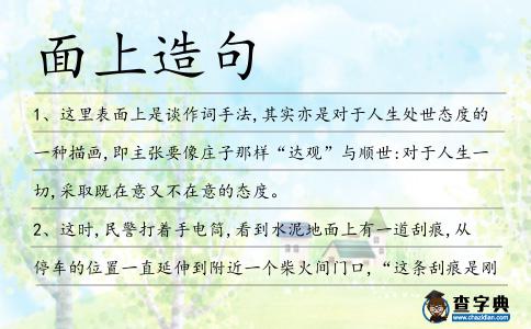 面上造句