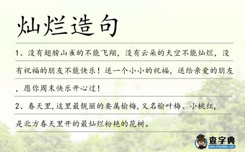 燦爛造句