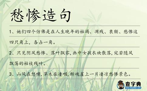 愁慘造句