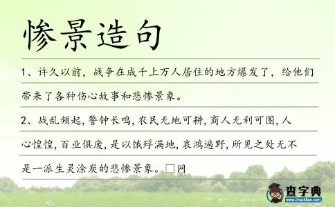 慘景造句