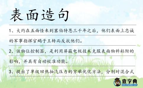 表面造句