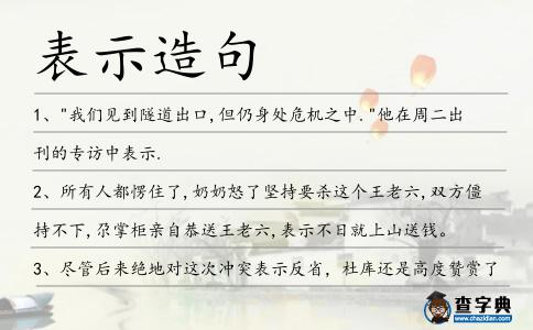 表示造句