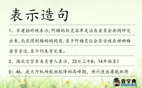 表示造句
