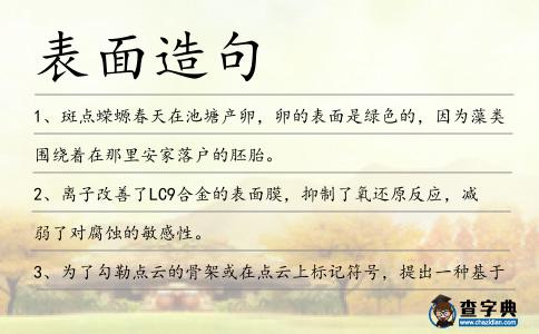 表面造句
