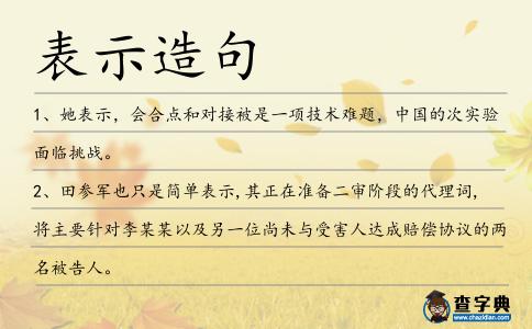表示造句