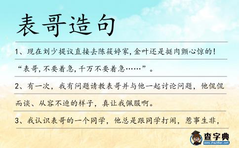 表哥造句