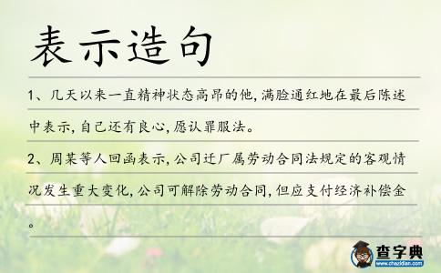 表示造句