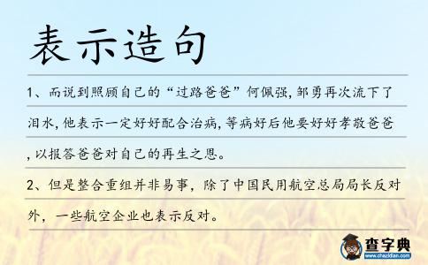 表示造句
