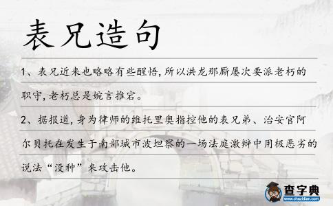 表兄造句