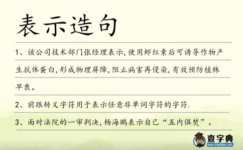 表示造句