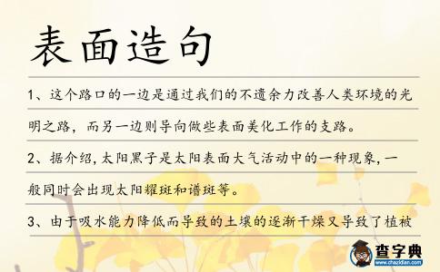 表面造句