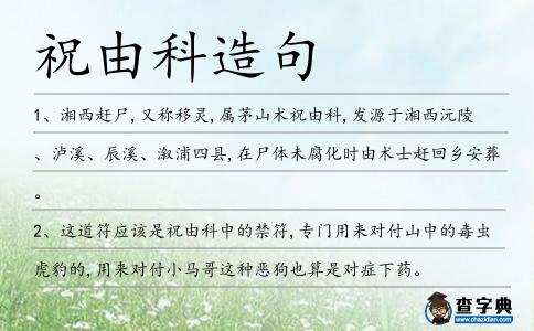 祝由科造句