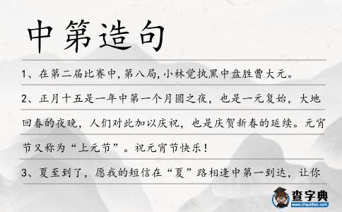 中第造句
