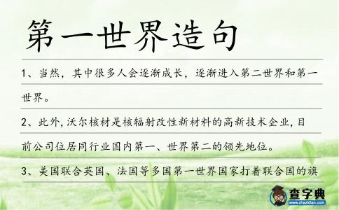第一世界造句