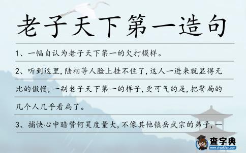 老子天下第一造句