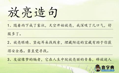 放亮造句