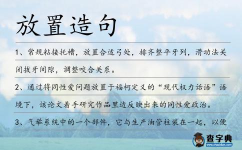 放置造句