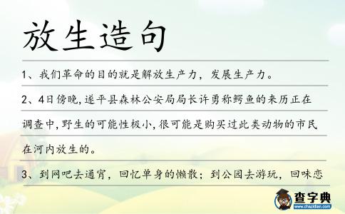 放生造句